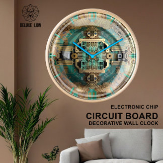 Reloj decorativo de placa de circuito, tarjeta mad