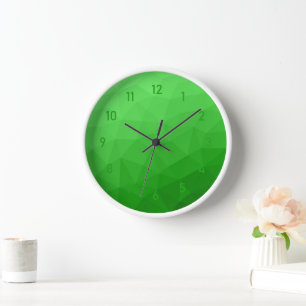 Reloj Degradado verde claro malla geométrica patrón bril