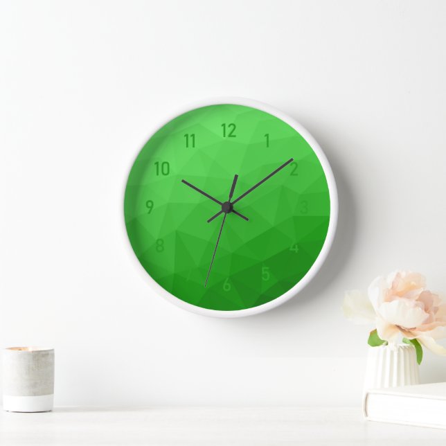 Reloj Degradado verde claro malla geométrica patrón bril (Hogar)