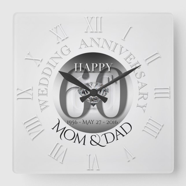 Reloj del 60 aniversario Boda del Diamante Roman N (Anverso)