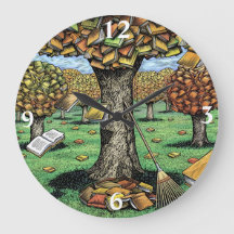 Reloj del árbol del libro