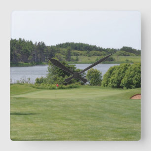 Reloj del campo de golf cuadrado