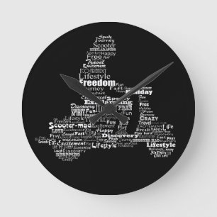 Reloj del collage de la palabra de la vespa