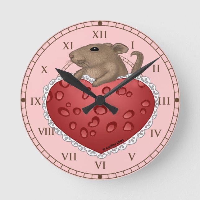 Reloj del corazón de amor del ratón (Anverso)