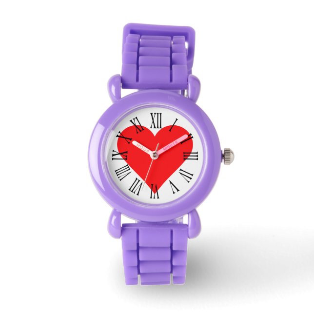 Reloj del corazón rojo El día de San Valentín quer (Anverso)