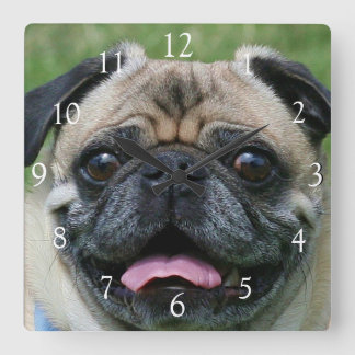 Reloj del cuadrado del perro del barro amasado