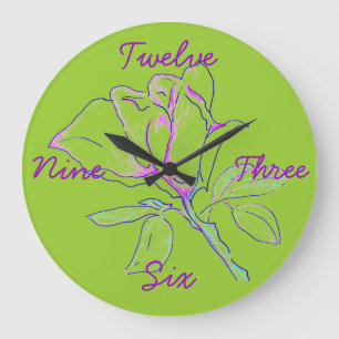 Reloj del Cursive de la verde lima