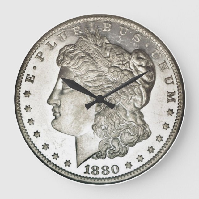 Reloj del dólar de plata de Morgan sin números (Anverso)