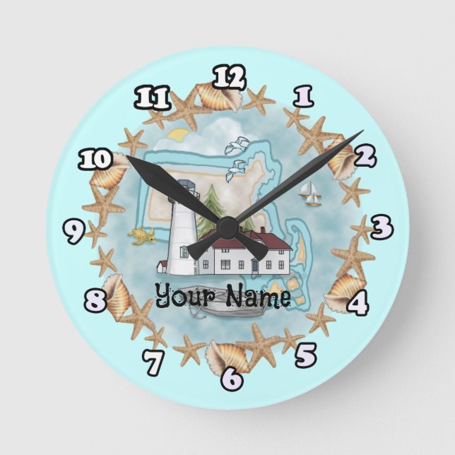 Reloj del faro de las conchas de Massachusetts (Anverso)