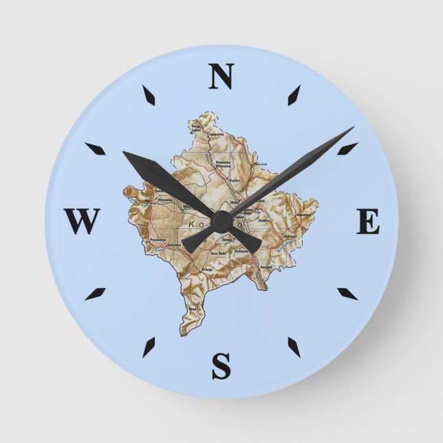 Reloj del mapa de Kosovo (Anverso)