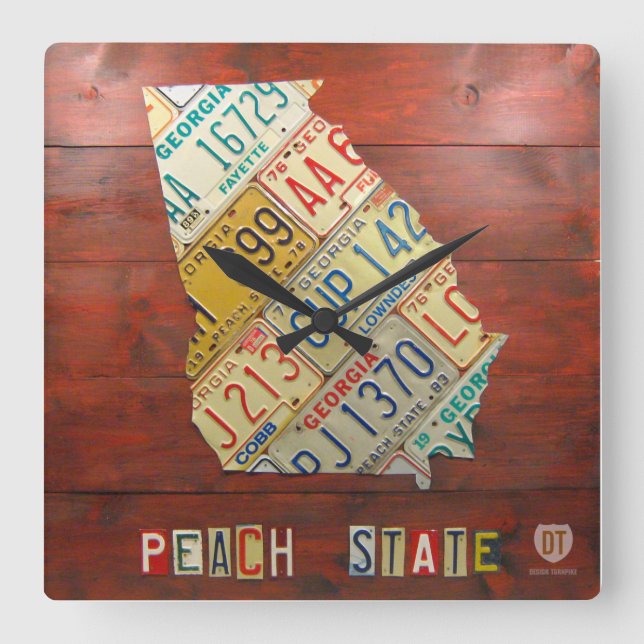 Reloj del mapa de la placa de Georgia (Anverso)