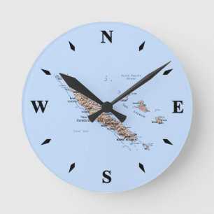 Reloj del mapa de Nueva Caledonia