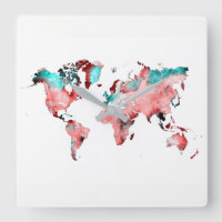 reloj del mapa del mundo