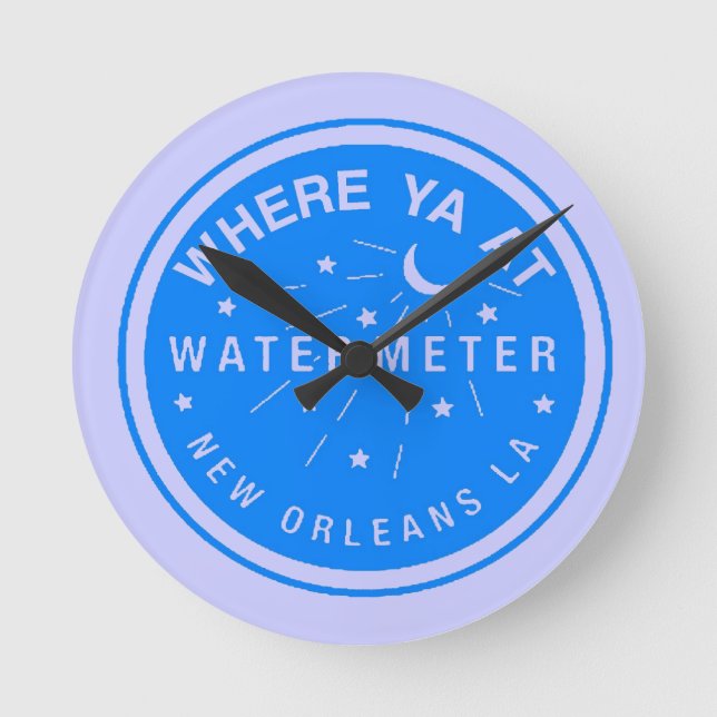 Reloj del medidor de agua azul de Nueva Orleans (Anverso)