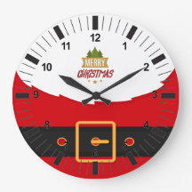 Reloj del muro de los Navidades de Santa Claus