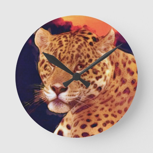 Reloj del muro de vida salvaje de Jaguar en Guatem (Anverso)