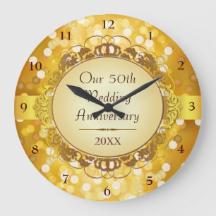 Reloj del muro del 50 aniversario de Bokeh de Oro