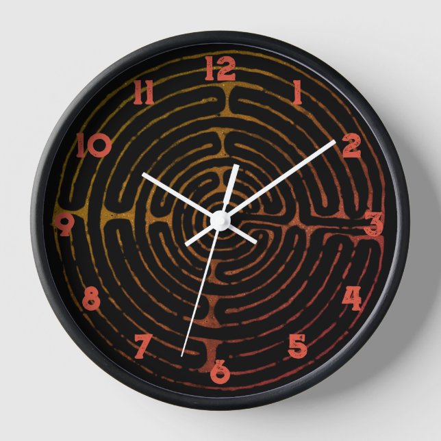 Reloj del muro del laberinto griego antiguo (Anverso)