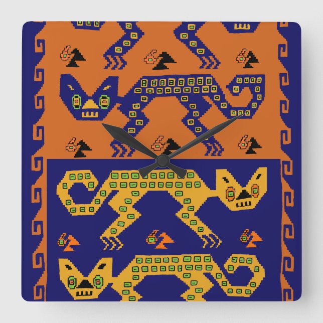 Reloj del pantano inca peruano - Gatos tribales (Anverso)