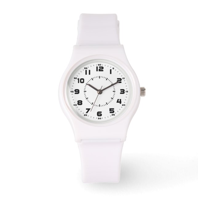 reloj deportivo blanco contemporáneo (Anverso)