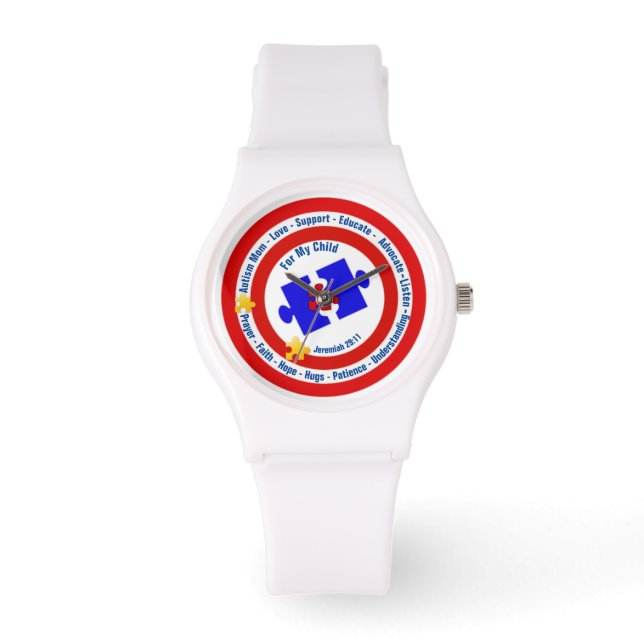 Reloj Deportivo Blanco de Silicon para Mujer Mamá  (Anverso)