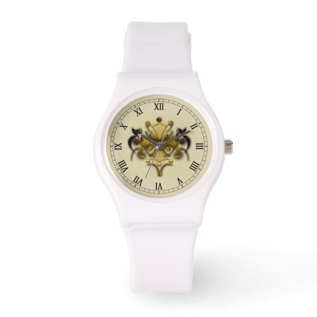 Reloj deportivo blanco de silicona de mujer (Anverso)