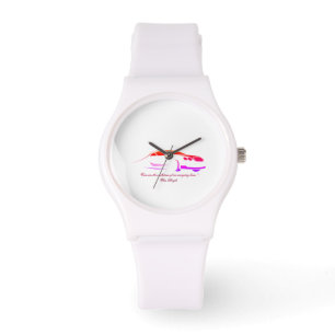 Reloj deportivo blanco de silicona de mujer