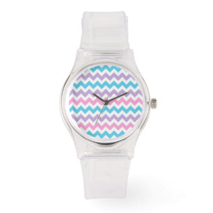 Reloj deportivo: Chevrons rosa, turquesa, lilac