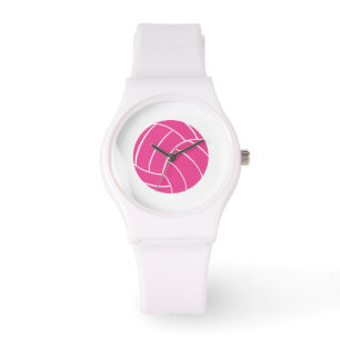 Reloj deportivo de muñeca de voleibol rosa