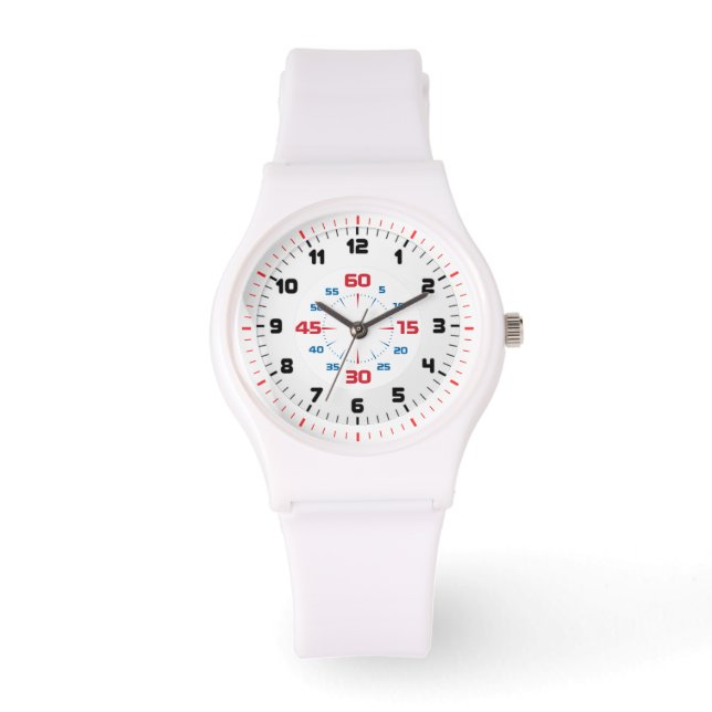 reloj deportivo de silicio blanco (Anverso)