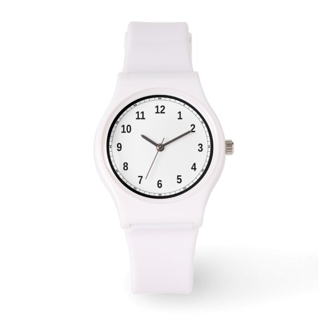 Reloj deportivo de silicona blanca para mujeres (Anverso)