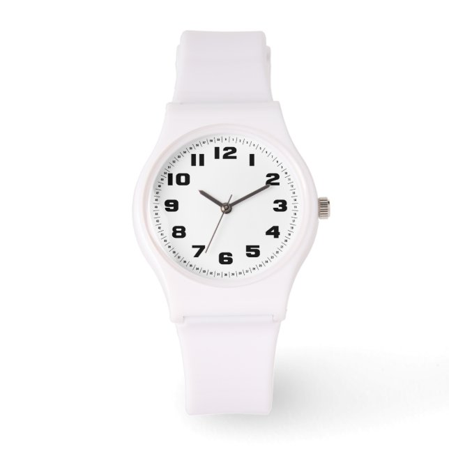 Reloj deportivo de silicona blanca para mujeres (Anverso)