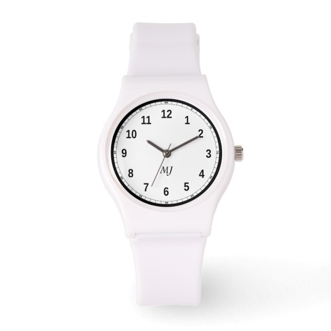 Reloj deportivo de silicona blanca para mujeres (Anverso)