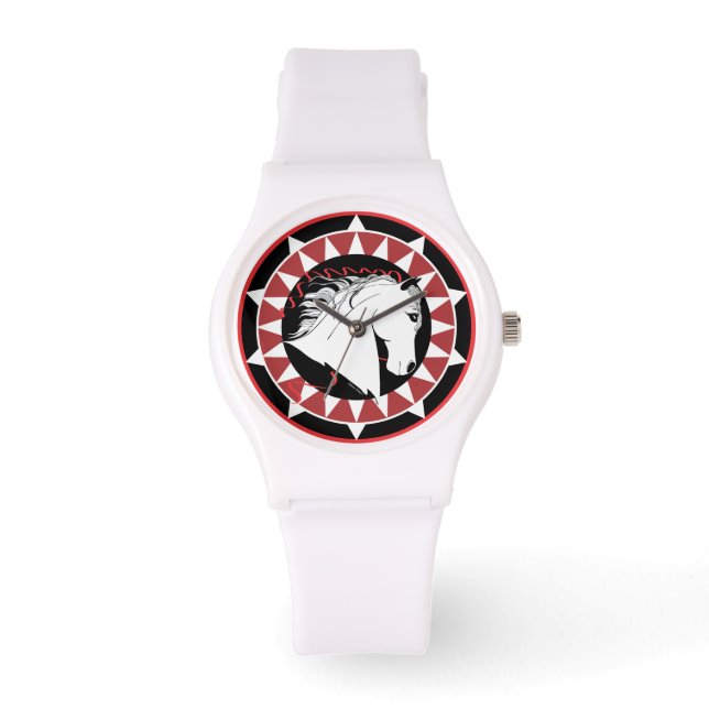 Reloj deportivo de Stallion blanco (Anverso)
