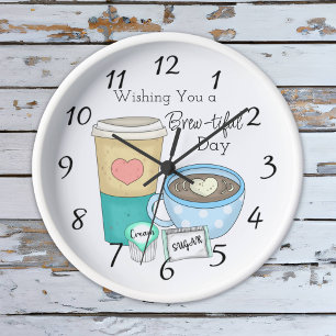Reloj Deseándote un buen día   Café Pun
