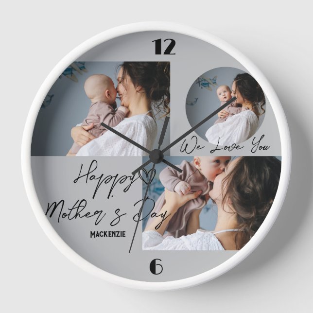 Reloj Día de la Madre personalizado, tres regalos de col (Anverso)