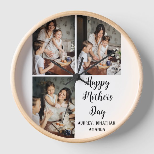 Reloj Día de la Madre personalizado, tres regalos de col (Anverso)