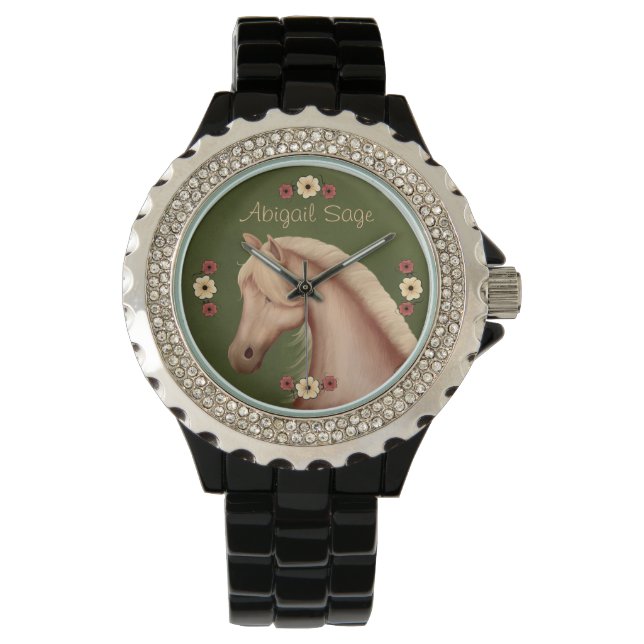 Reloj Diamante de imitación de caballos Palomino p (Anverso)