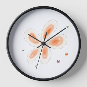Reloj Dibujo Botánico de Flor Amarilla Suave
