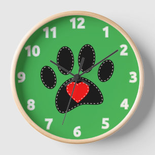 Reloj Dibujo de Mamá Perro Verde