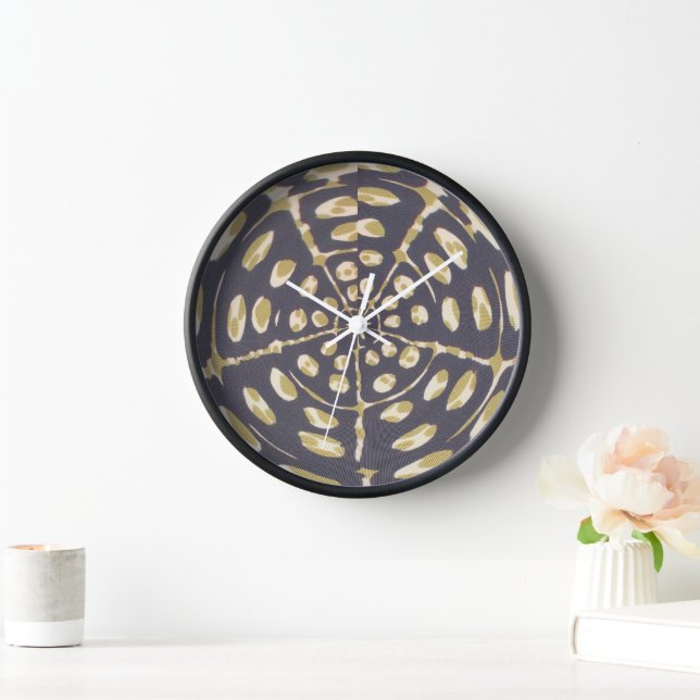 Reloj Dibujo de patrón radial de polka verde oliva Impri (Hogar)