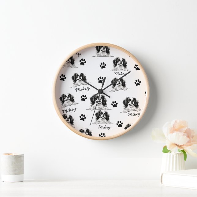 Reloj Dibujo manual personalizado de perro chino japonés (Hogar)