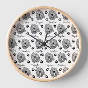 Reloj Dibujo personalizado del perro personalizado Golde