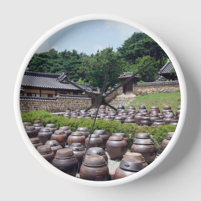 Reloj Diseñado con una fotografía de Corea del Sur, blan (Anverso)