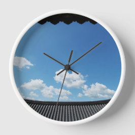 Reloj Diseñado con una fotografía de Corea del Sur, blan