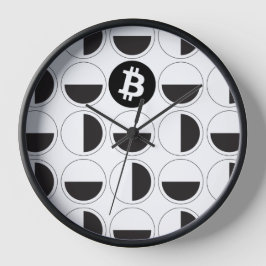 Reloj Diseñador de bitcoin en blanco y negro