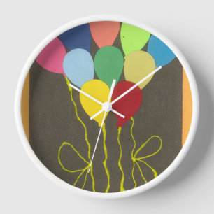 Reloj Diseño de arte gráfico de los globos de cumpleaños