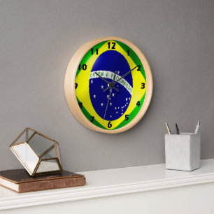 Reloj Diseño de bandera brasileña