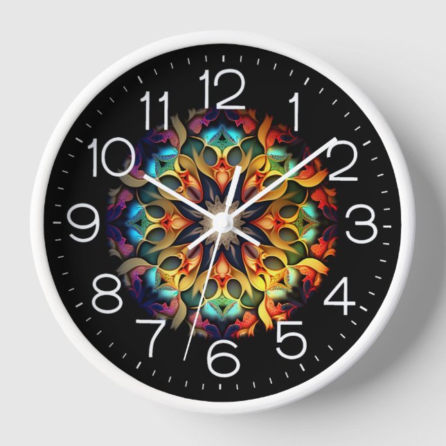 Reloj Diseño de caleidoscopio floral-44656 (Anverso)