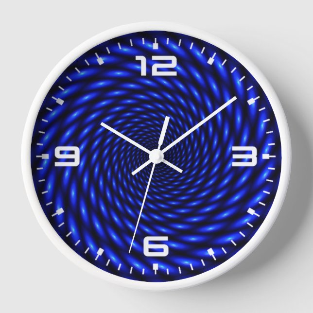 Reloj Diseño de círculo azul abstracto (Anverso)